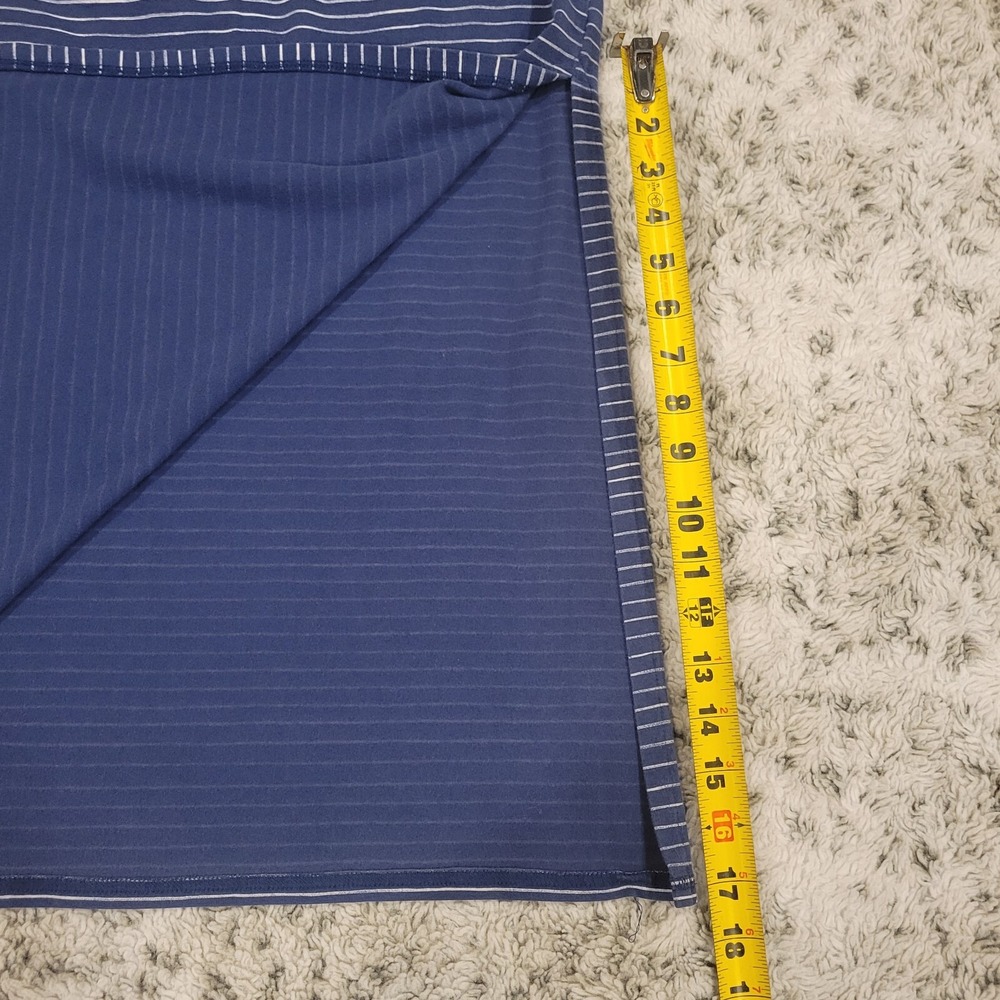 Life is Good SZ S Blue Nautical Maxi Stripe Casual Beachy Skirt W/Slit Pull On - Picture 10 of 10